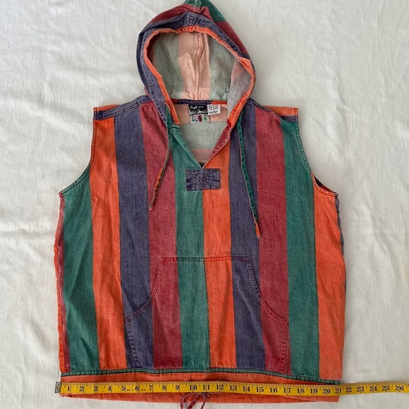 Details Express Sleeveless Hooded Striped Pullover - Picture 11 of 13